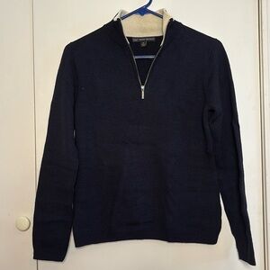 Brooks brothers small navy quarter zip sweater